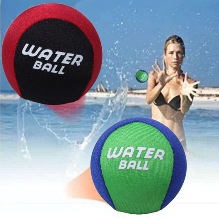 Pair of foam water balls: red/black and green/blue with “WATER BALL” logos