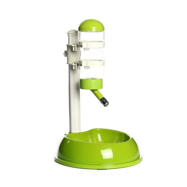Green automatic pet water dispenser with stainless outlet and large round base