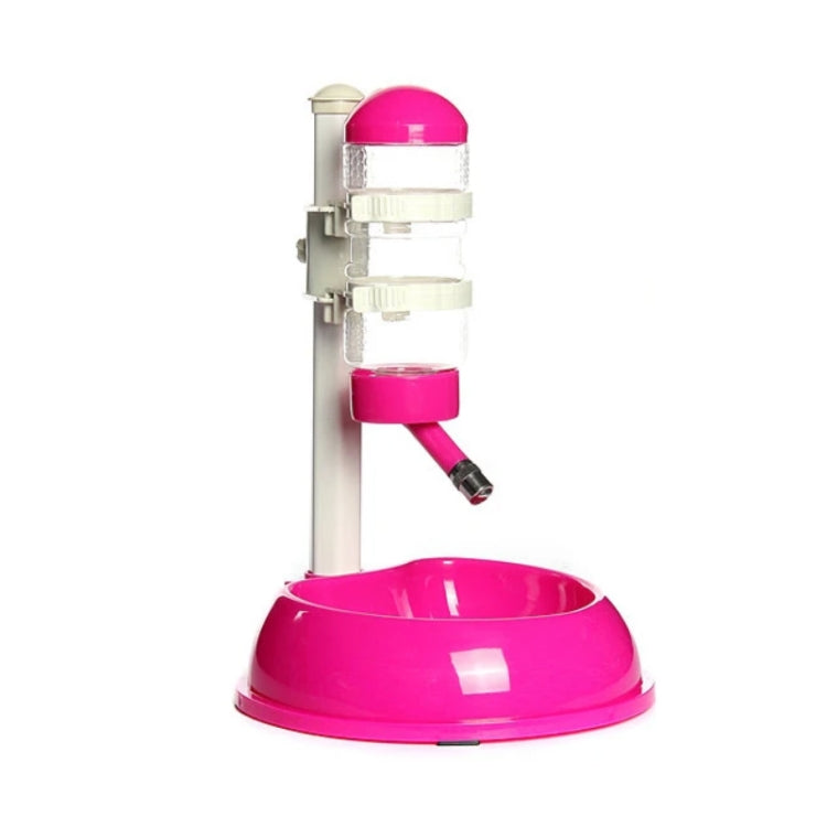 Rose pink automatic pet water dispenser with stainless outlet and large round base