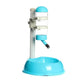 Blue automatic pet water dispenser with stainless outlet and large round base