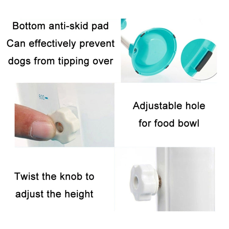Pet water dispenser base with anti-skid pad and adjustable height knob