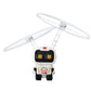 White astronaut gyro robot toy with yellow circuit display, spinning white propellers