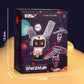 Induction Spaceman robot toy box with white and blue glowing aircraft design