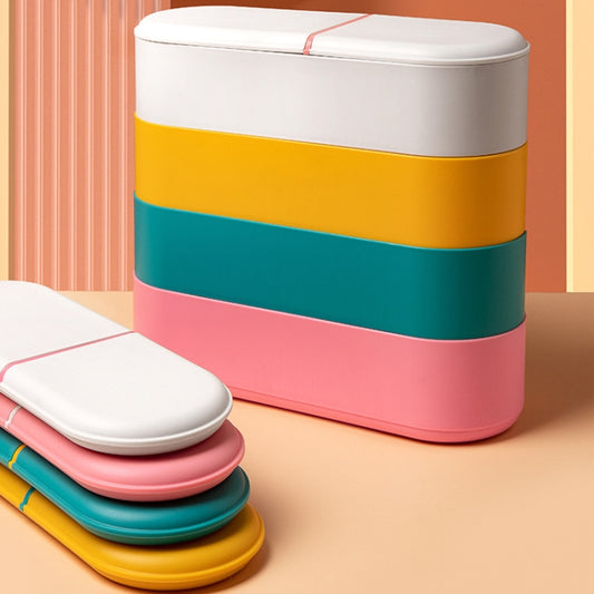 Household Battery Storage Box Data Cable Charger Storage Organizer Box, Pink Single Layer, Blue Single Layer, Yellow Single Layer, Gray White Single Layer, Pink Double Layer, Blue Double Layer, Yellow Double Layer, Gray White Double Layer, Pink 3 Layer...
