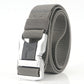 Aluminum alloy safety buckle belt, light gray woven strap with silver buckle