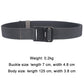 Men's elastic nylon belt in dark gray with rectangular metal buckle