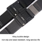 Men's elastic nylon belt with black textured webbing and alloy metal buckle
