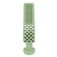 Green toothpaste-shaped dog teething bite toy with raised cleaning bumps on TPR