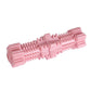 Light pink hexagonal molar dog chew toy with ridged cleaning bumps