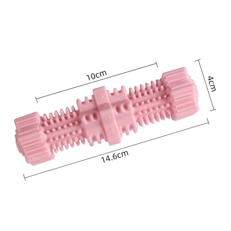 Light pink hexagonal molar dog chew toy, about 10 x 14.6 cm