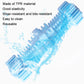 Light blue TPR hexagonal molar dog chew toy with raised ridges