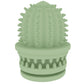 Avocado green cactus-shaped TPR pet teeth cleaning chew toy with studded ridges