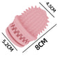 Light pink cactus-shaped TPR pet teeth cleaning chew toy, chunky bite texture