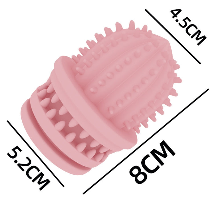 Light pink cactus-shaped TPR pet teeth cleaning chew toy, chunky bite texture