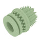 Avocado green cactus-shaped TPR pet teeth cleaning chew toy with inner ring opening