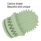 Avocado green cactus-shaped TPR pet teeth cleaning chew toy with ribbed chewing surface