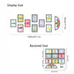 Children’s number jumping grid floor stickers with size measurements shown