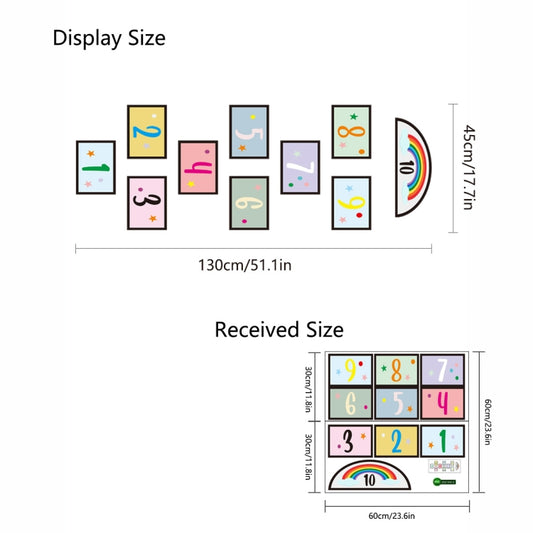 Digital Jumping Grid Game Cartoon Floor Paste Preschool Ground Decoration For Children