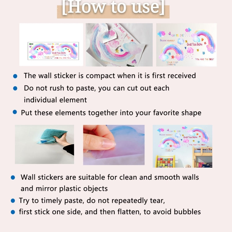 Children’s number floor sticker set with “how to use” placement illustrations