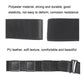Black shirt stay strap material swatches: textured fabric and PU leather