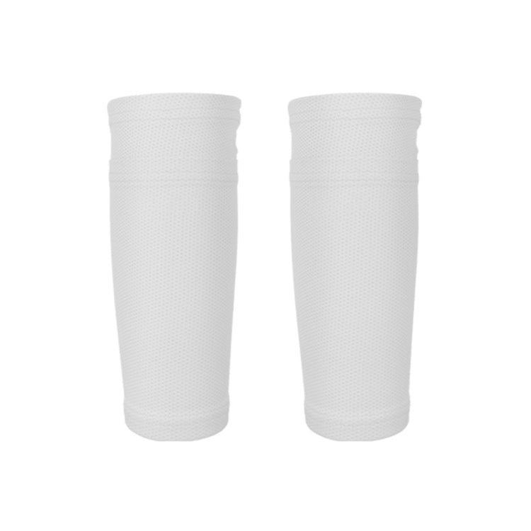 Bright white calf guard insert socks, breathable cushioned knit, pair of two sleeves
