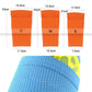 Blue calf guard insert socks, knit texture with size measurements (L/M/S)