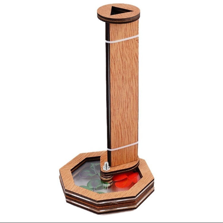 Wooden rotating kaleidoscope toy standing base with octagon viewing window