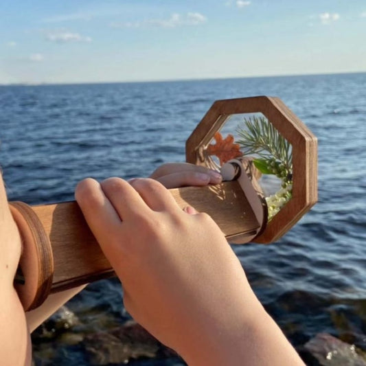 DIY Wooden Rotating Kaleidoscope Toy Gift For Children, Kaleidoscope