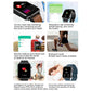 Black Bluetooth heart rate monitoring smart watch with digital health graph on screen