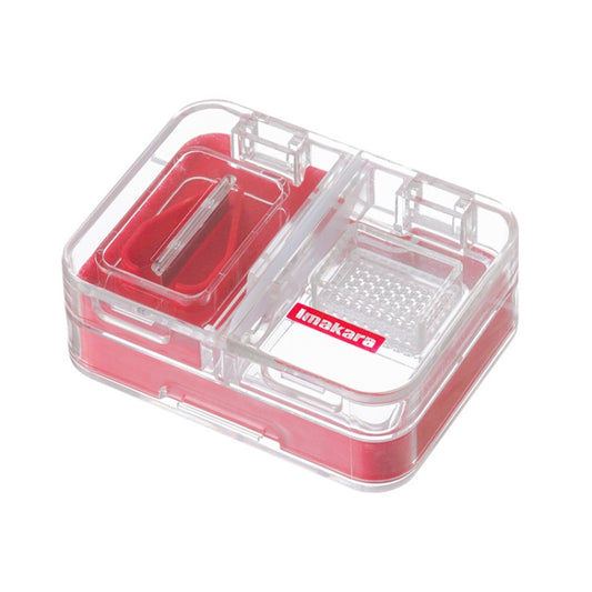 Imakara Mini Square Portable Sealed Medicine Cutter Dispenser Box, Red, Green, Blue, White