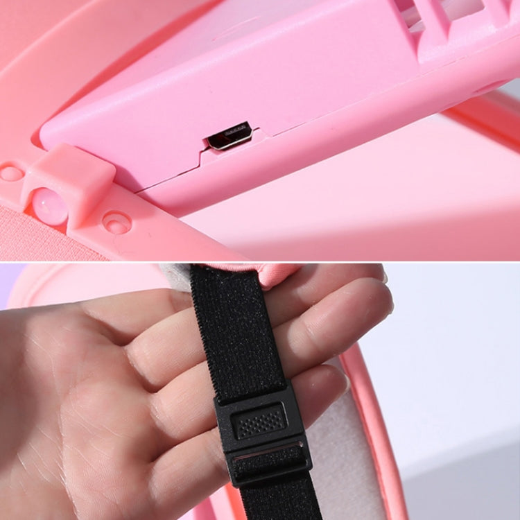 USB rechargeable fan hat with adjustable black chin strap and buckle