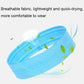 Blue sweat guide headband made of breathable knit fabric.