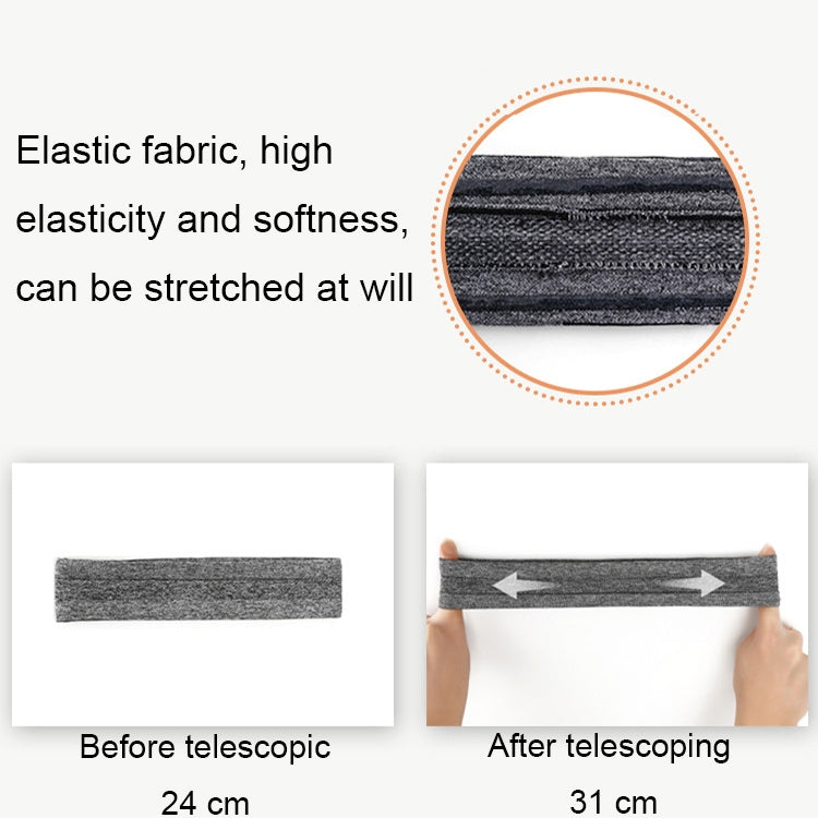 Heather gray elastic sweat guide headband with soft knit texture.
