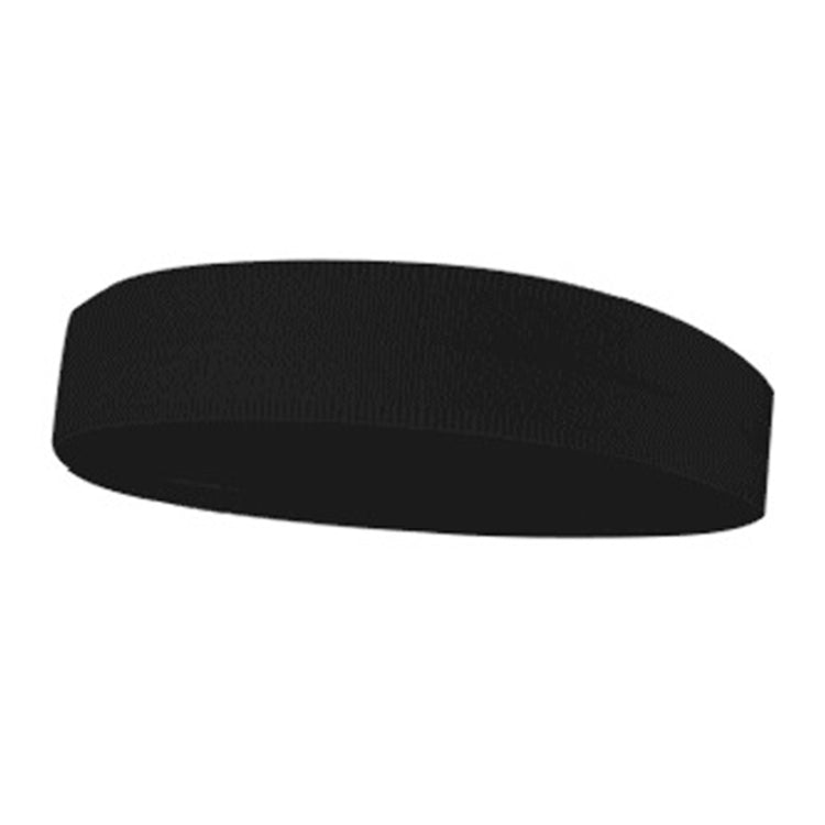 Black silicone non-slip running headband, ribbed fabric band