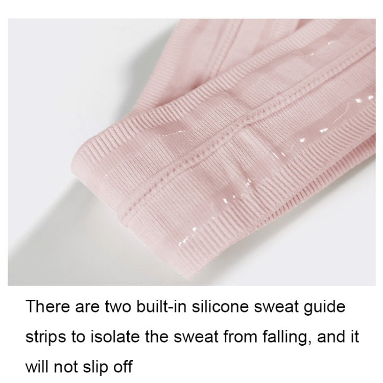Pink silicone non-slip headband, built-in silicone sweat guide strips