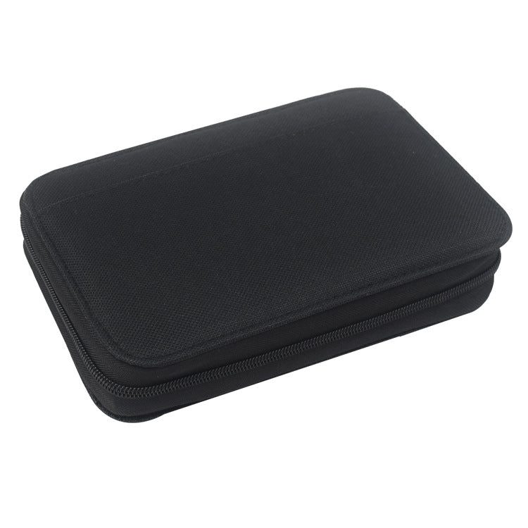 Black padded zippered sewing kit case with rounded corners