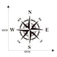 Compass rose car sticker size chart showing 50cm height and width