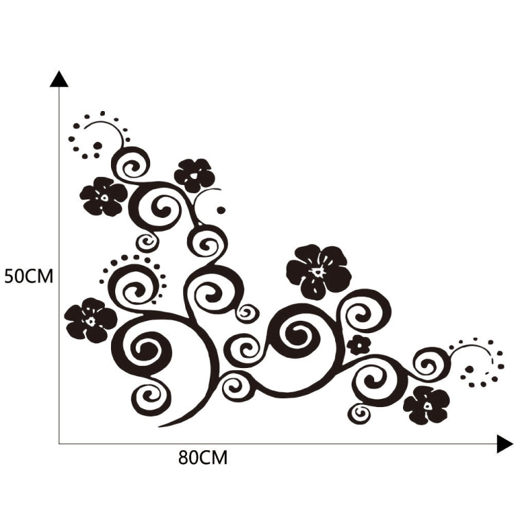 Floral totem car hood sticker size diagram, 80cm wide x 50cm high.