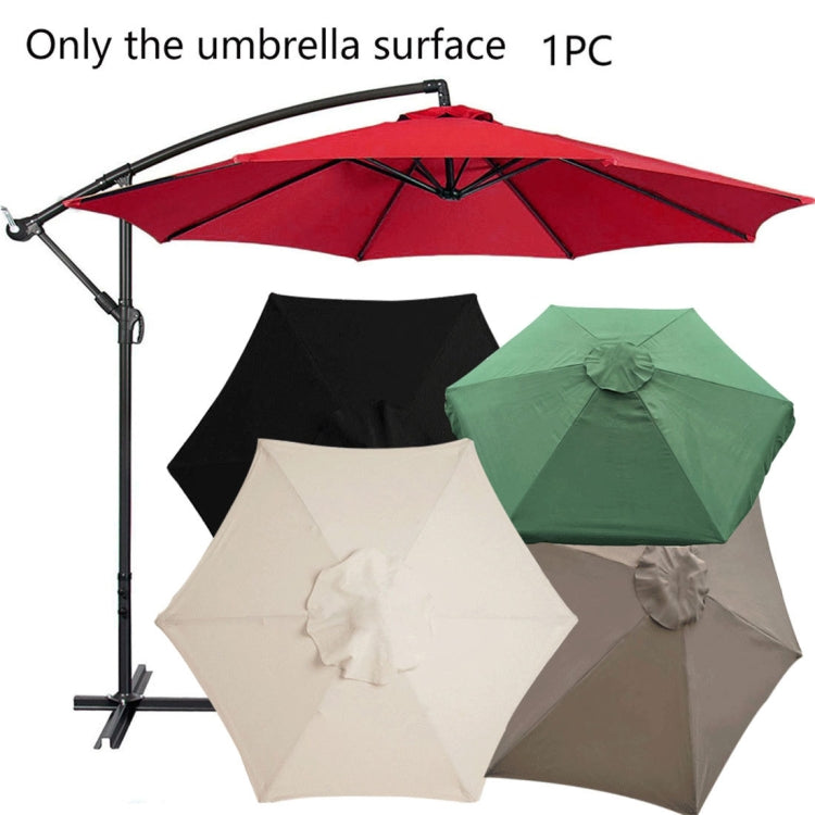 Round parasol replacement cloth shown on umbrella tops in red, black, green, and beige