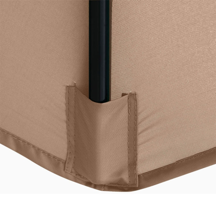 Round polyester parasol replacement cover corner with strap pocket, beige