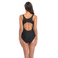 Women's one-piece swimsuit, racerback with oval back cutout and triangle front