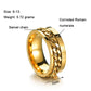 Gold Roman numeral swivel chain ring with corroded numeral accents on the band
