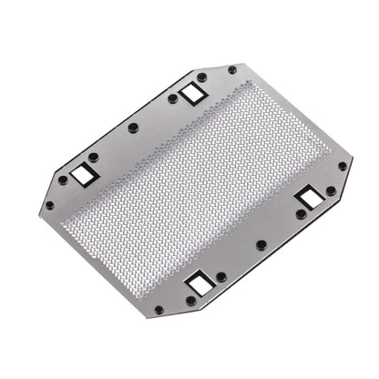 Electric shaver foil mesh replacement with silver perforated pattern and mounting holes