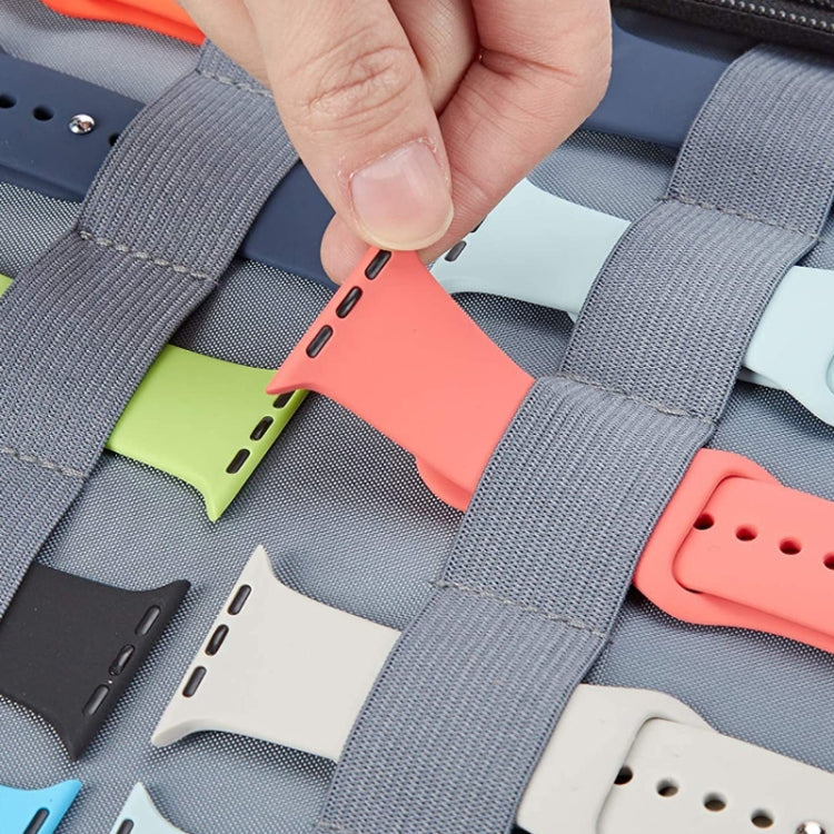 Apple Watch storage bag band holder with multiple watch straps inserted