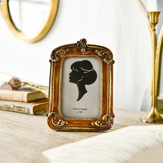Retro Imitation Wood Home Decor Photo Frames, Spec:, Square-6 inches, Square-7 inches, Arched-6 inches, Arched-7 inches, Oval-6 inches, Oval-7 inches, Bow Round Box, A Model, B Model, C Model, D Model