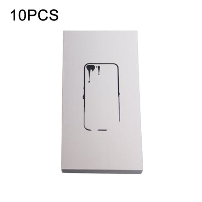 White phone case packaging box with black phone outline icon