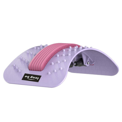 Rotary massage board with purple and pink ridged roller and white acupressure spikes