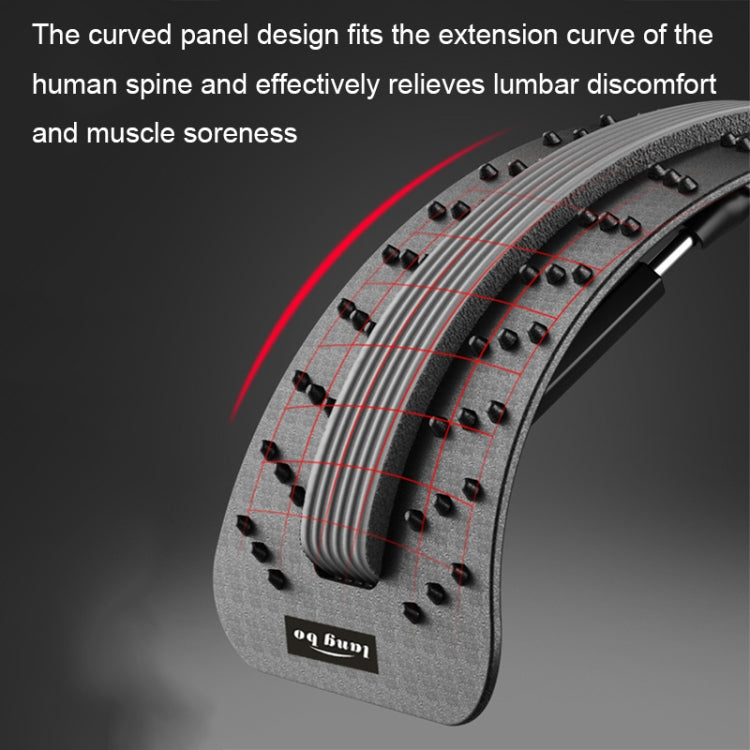 Curved massage board with dense spike rows and adjustable rotary arc mechanism