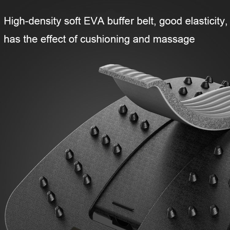 Massage board with cushioned EVA buffer belt and spike panel on gray base