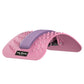 Rotary massage board with pink ridged roller and white acupressure spikes on gray base